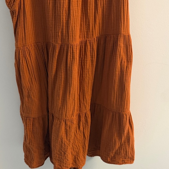 J. Crew size M Rust Ruffle gauze  Dress - Picture 4 of 4